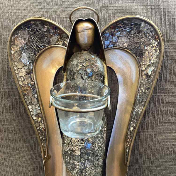 Pair of Brass Angel Votive Holders