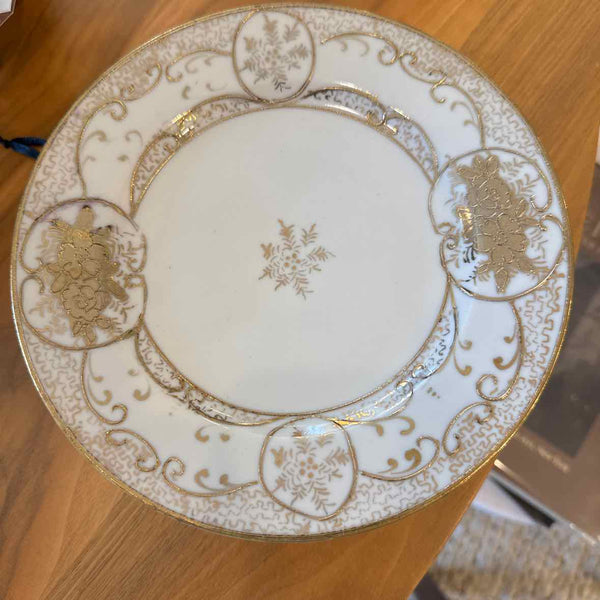 Six Gold Painted Porcelain Plates