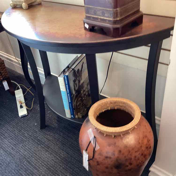 Metal Top Demilune Table