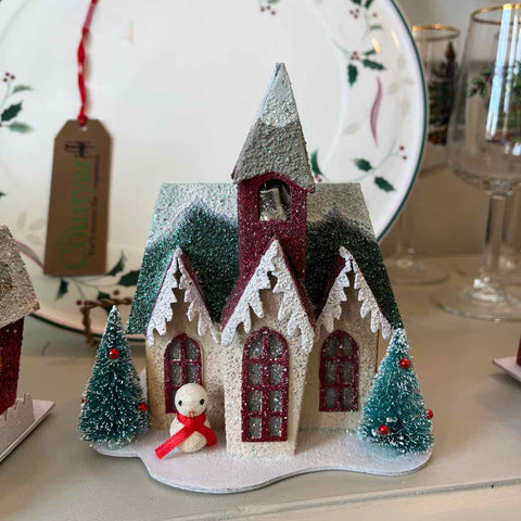 Lighted Putz House w/Snowman
