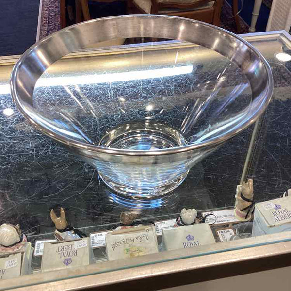 Silver Rimmed Salad Bowl