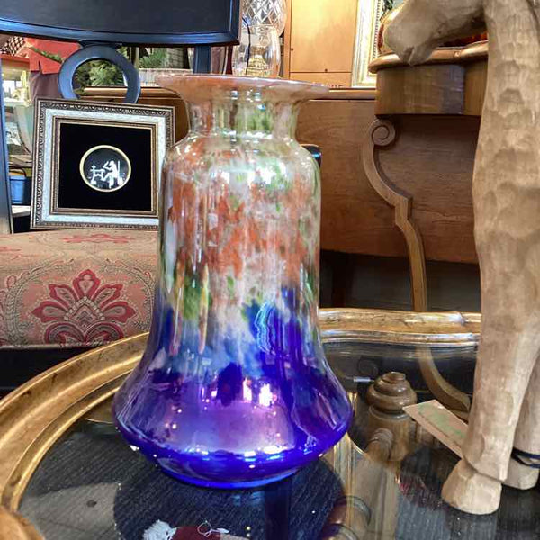 Iridesescent Gold & Blue Hombre Vase