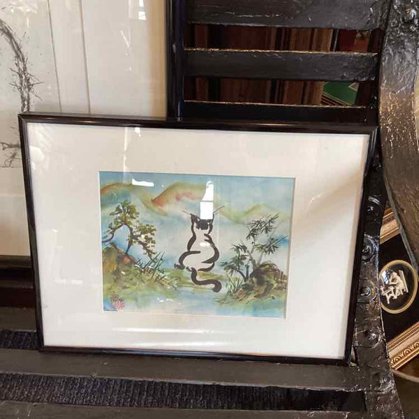 Chinese Brush Painting With Cat