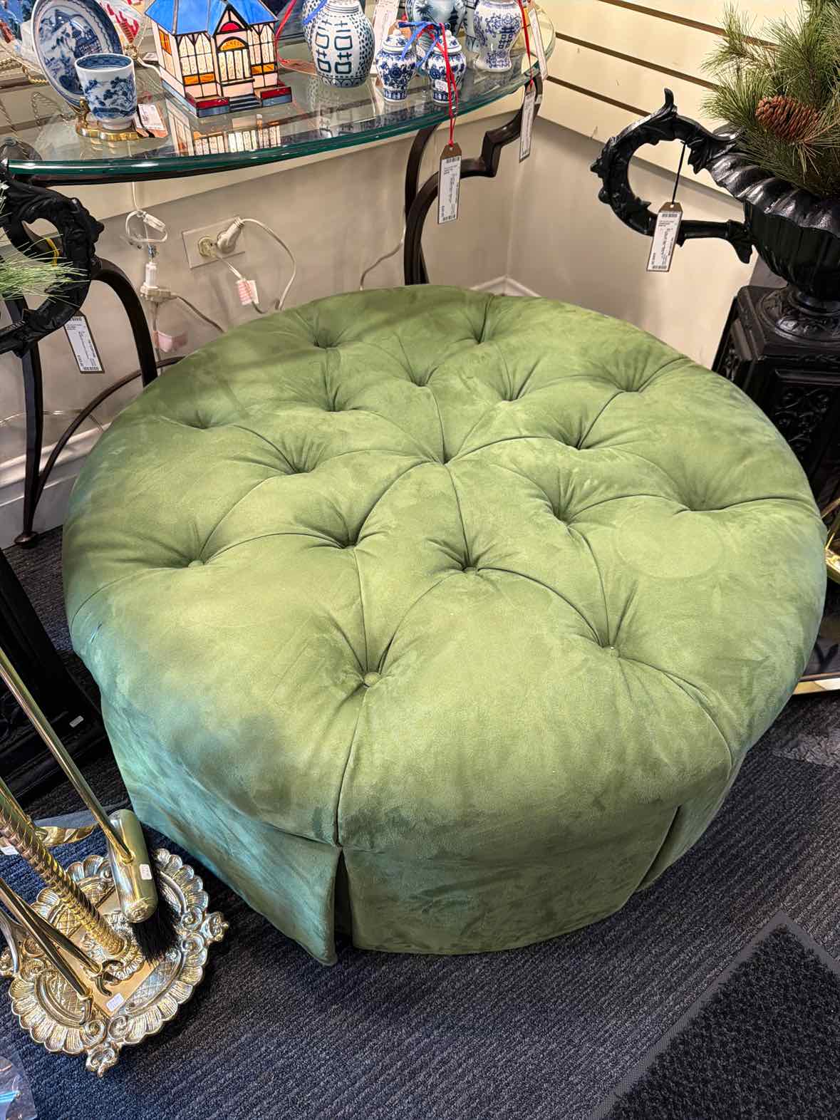 Calico Corners Microfiber Ottoman