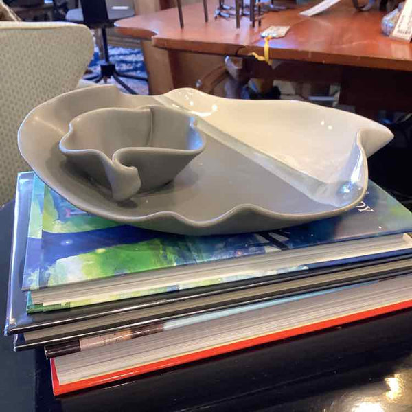 Chip And Dip Pottery Dish