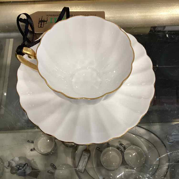 Shelley White and Gold Cup and Saucer