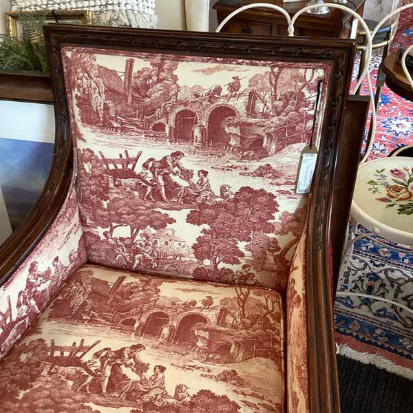 Ethan Allen Red Toile Chair