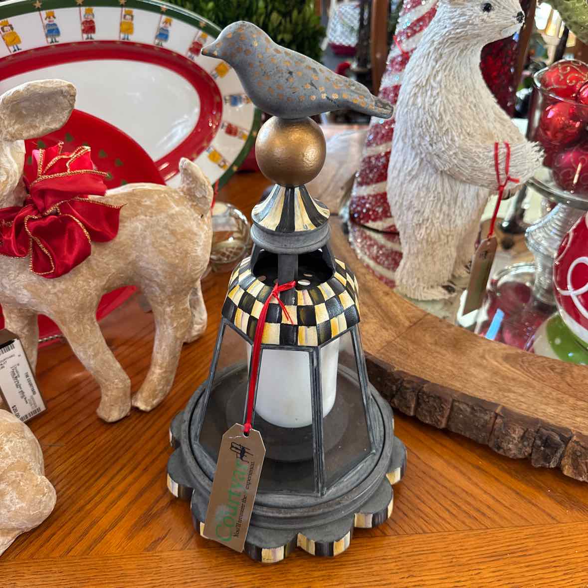 MacKenzie Childs Bird on Ball Lantern