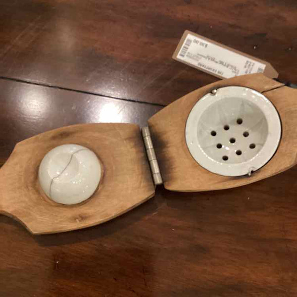Antique Wood & Ceramic Juicer