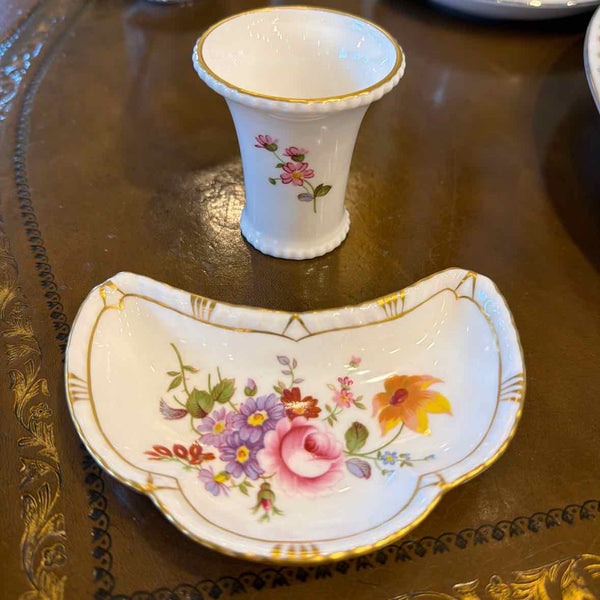 Toothpick Holder & Matching Floral Dish