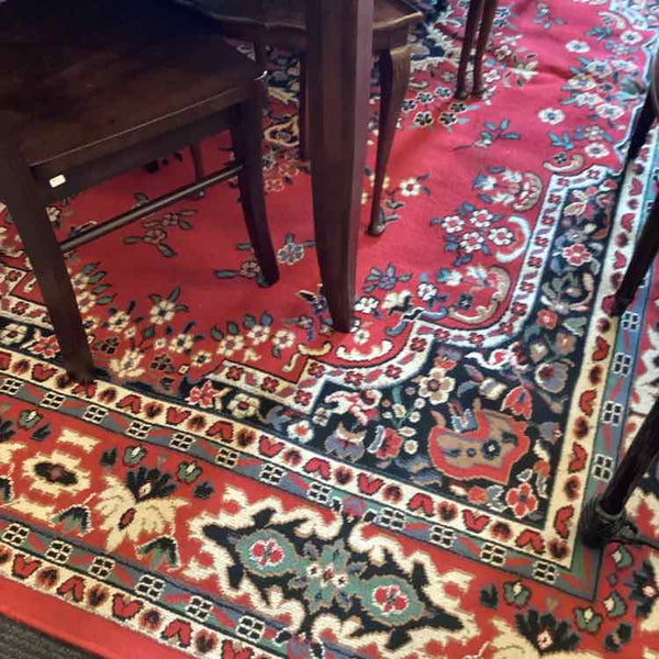 Red And Blue Polyester Rug