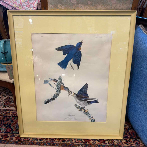 Vintage Blue Bird Print