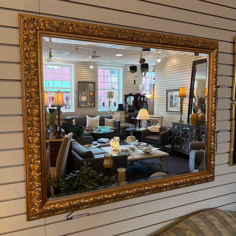 Large Gold & Beveled Mirror