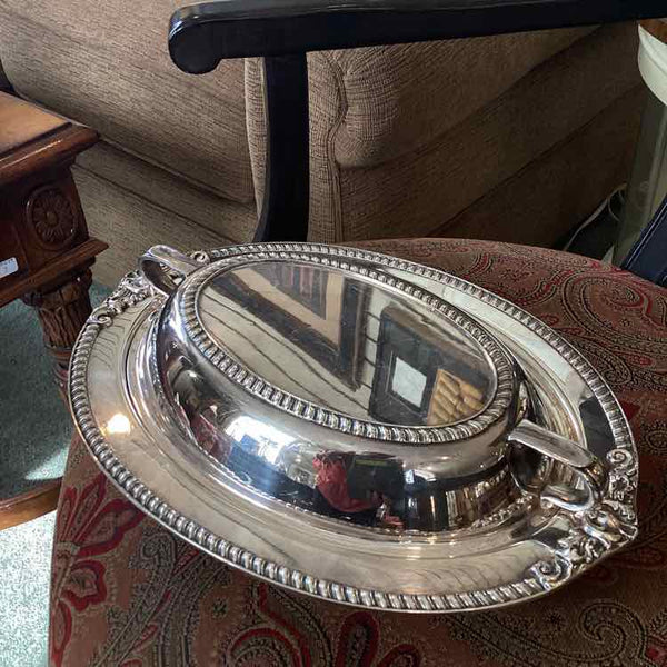 Silverplated Vegetable Dish with Lid