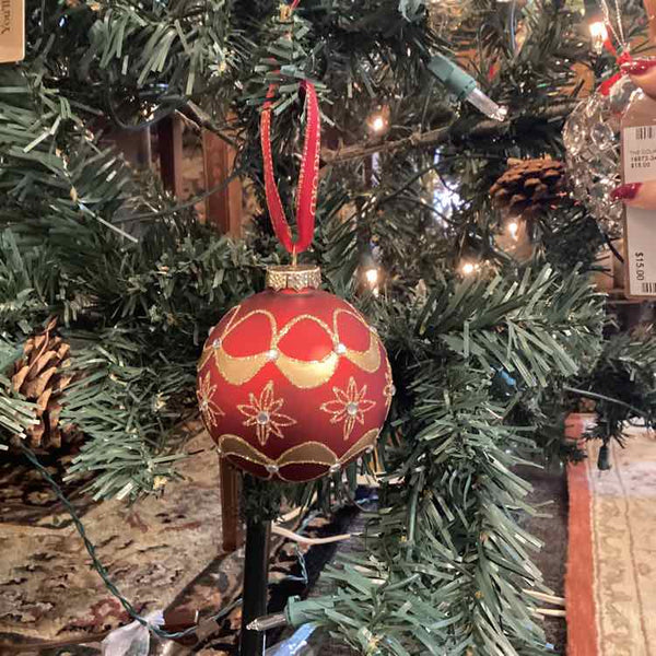Waterford Red & Gold Ornament