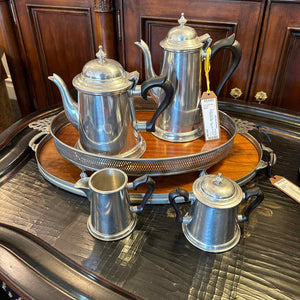 Stieff Pewter 4 Pc Coffe, Tea, Creamer & Sugar Set