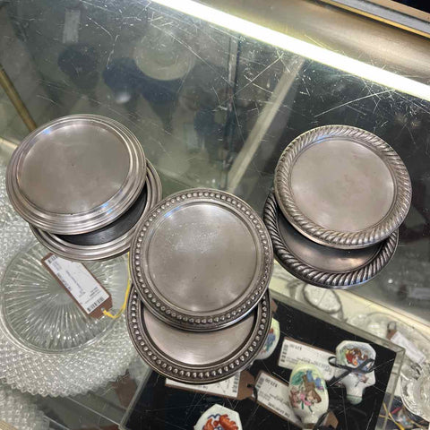 Six Silver Metal Coasters