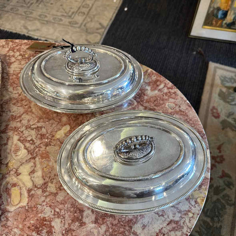 Pair Covered Vegetable Dishes