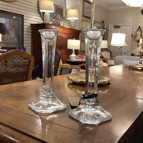 Pair Of Glass Candlesticks