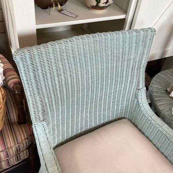 Pale Blue Wicker Chair