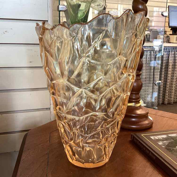 Amber Textured Glass Vase