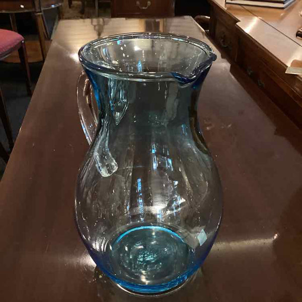 Blown Glass Aqua Pitcher