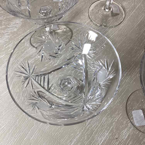 5 Vintage Crystal Compote/Dessert Plates