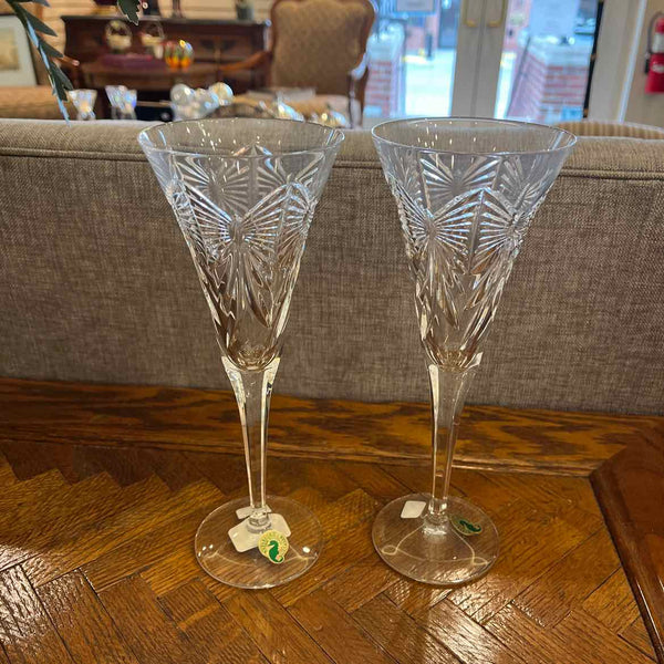 Pair of Waterford Flutes "Happiness"