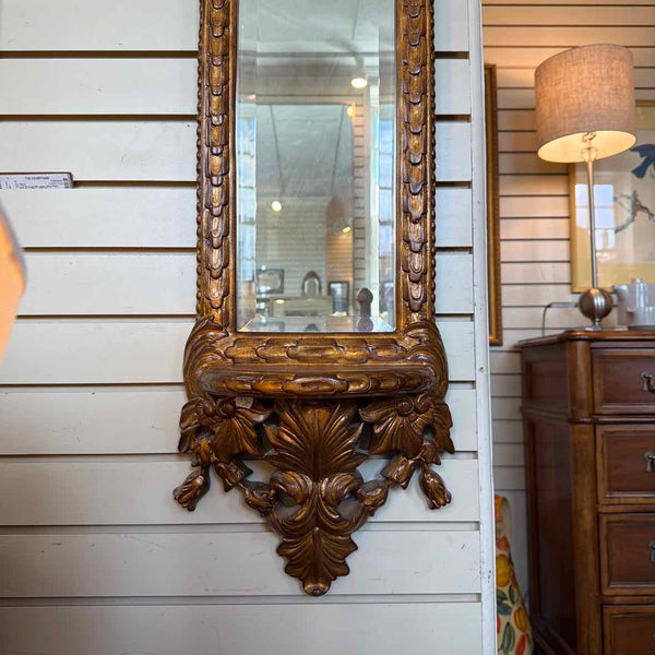 Long, Ornate Gold Leaf Mirror - Italian