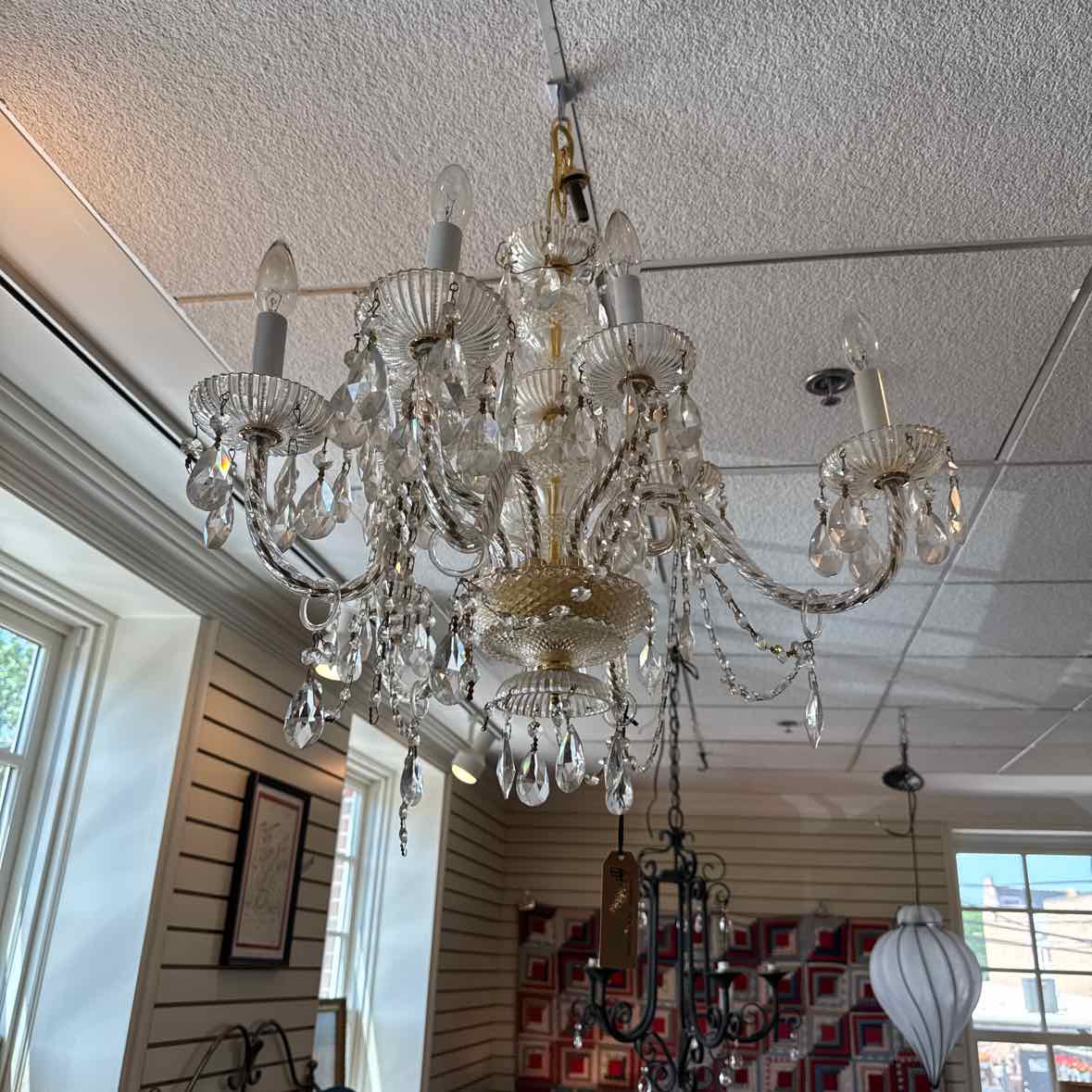 Six  Light Crystal Chandelier