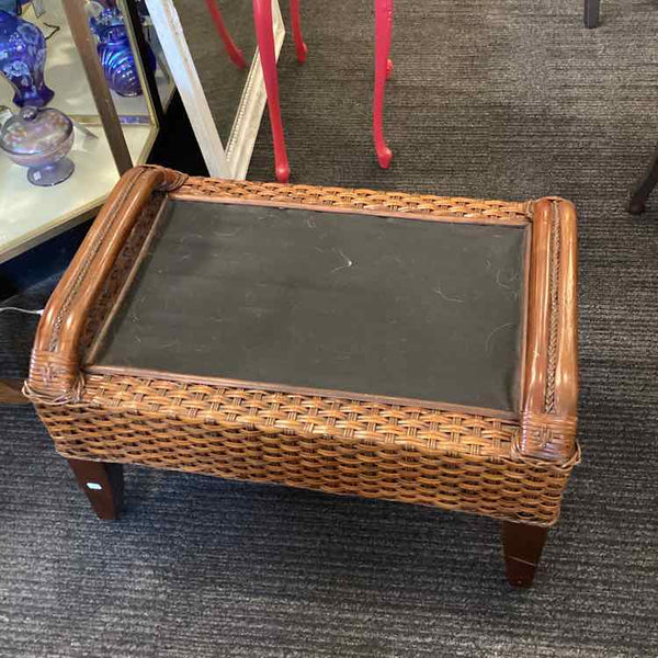 "As Is" Rattan Ottoman