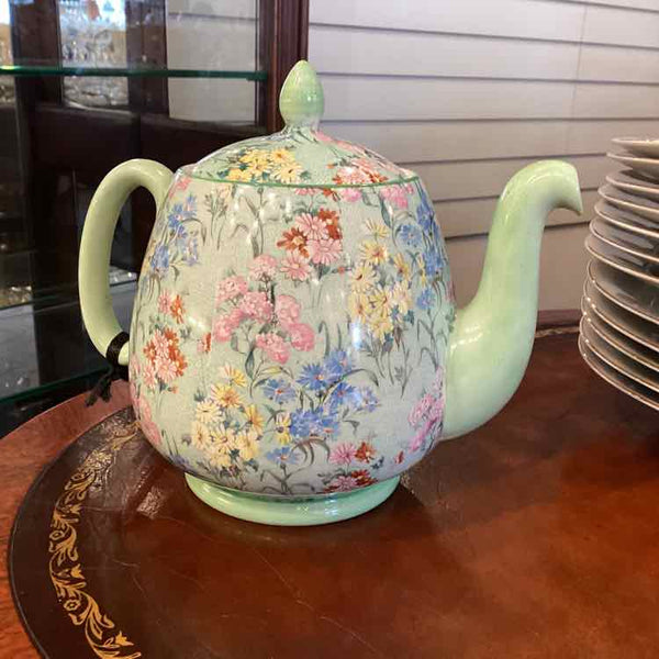 Shelley Aqua Chintz Teapot