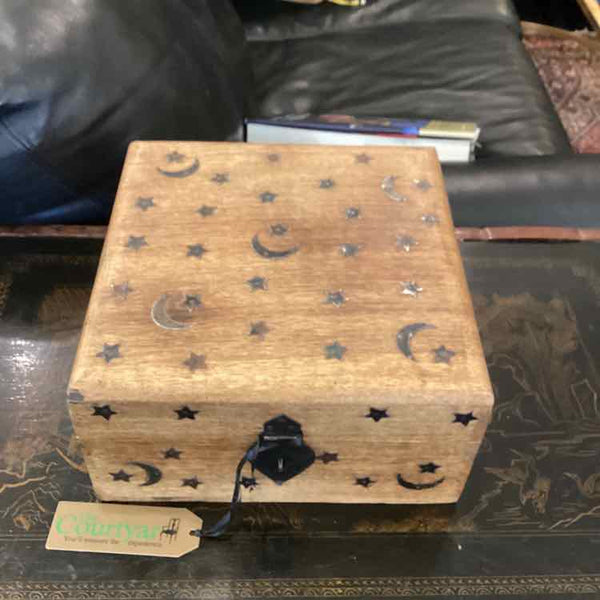 Moon And Star Wooden Box