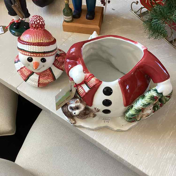 Fitz & Floyd "Woodland Snowman" Cookie Jar