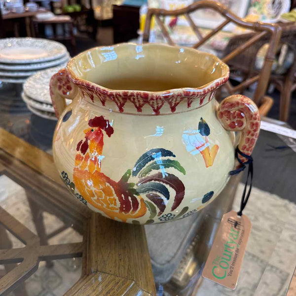 Two-Handled Rooster Pot/Vase