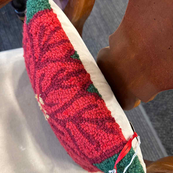 Needlepoint Poinsettia Pillow