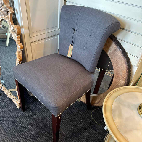 Grey Tufted Back Side Chair