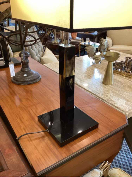 Pair Of Lucite And Horn Lamps