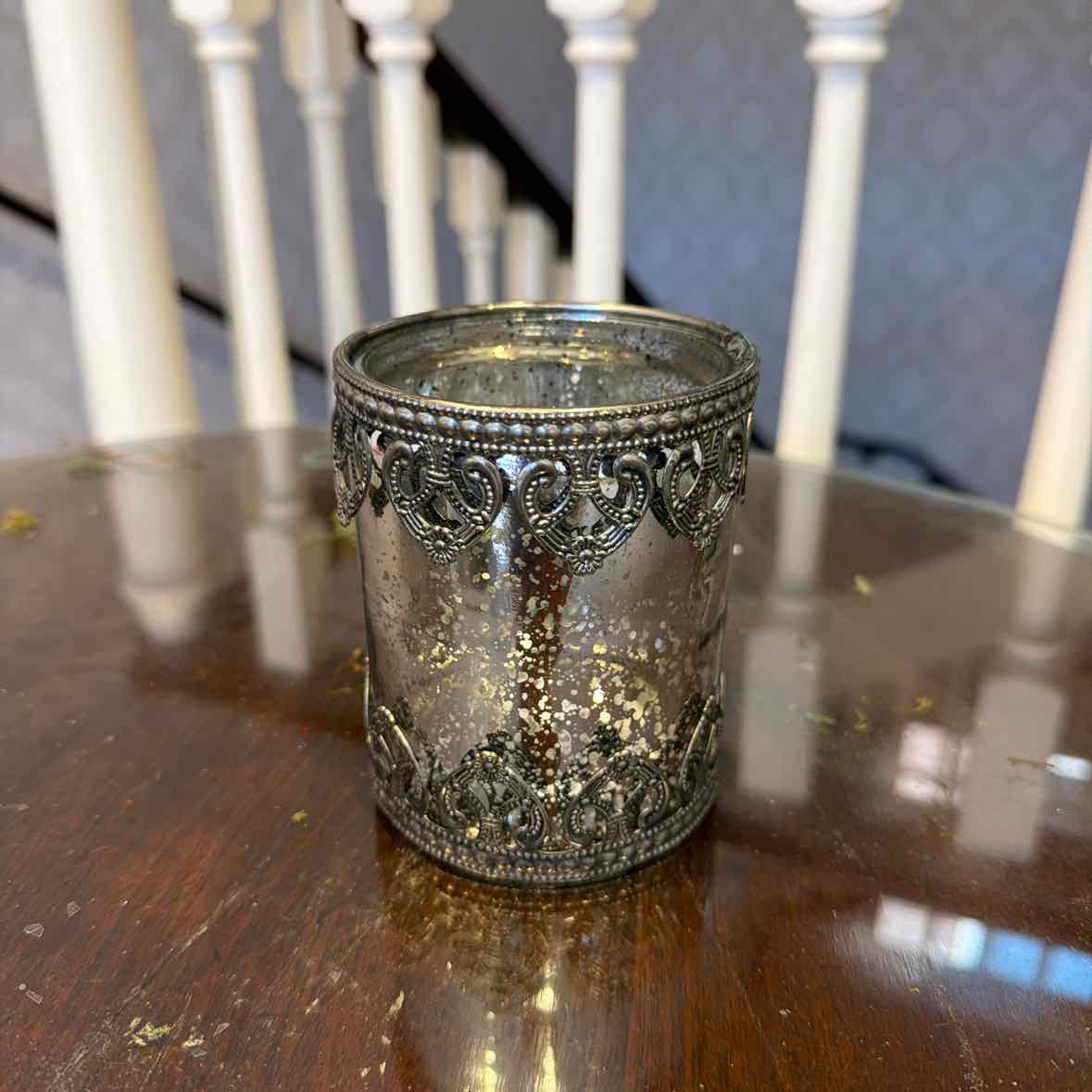 Mercury Glass Candle Holder