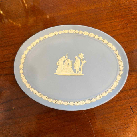 Oval Blue/White Jasperware  Dish