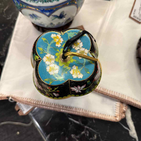 Cloisonne Apple Trinket Jar w/Stand