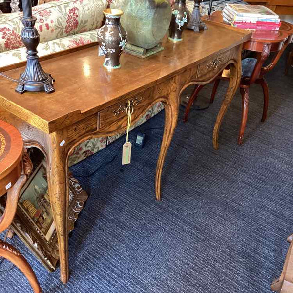 Baker French Burlwood Console Table