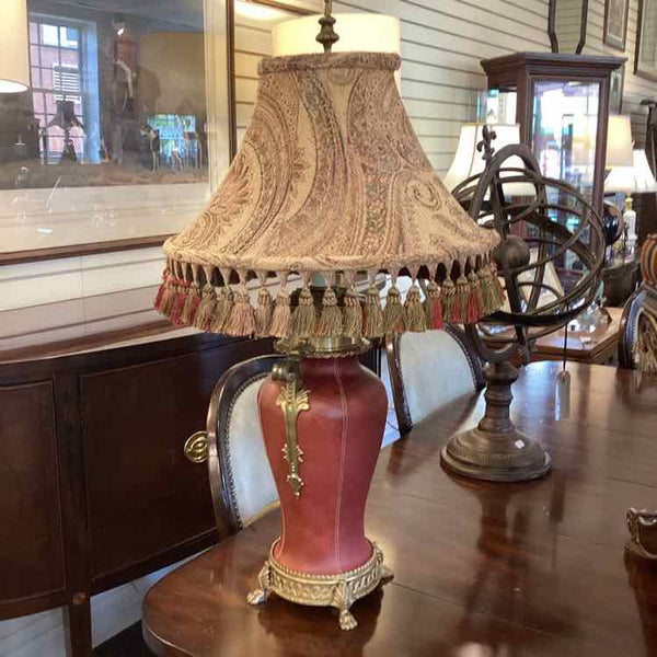 Brass And Leather Base Lamp