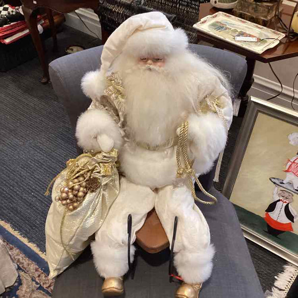 White Santa on Sled