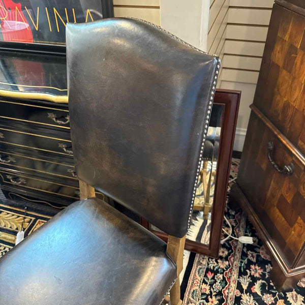 Rustic Leather Side Chair