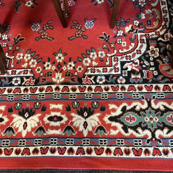 Red And Blue Polyester Rug