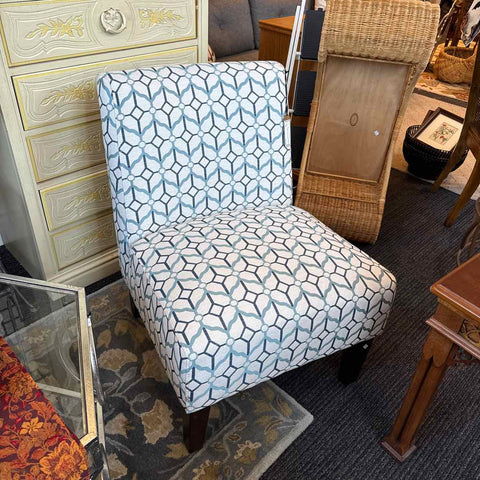 Blue And White Slipper Chair