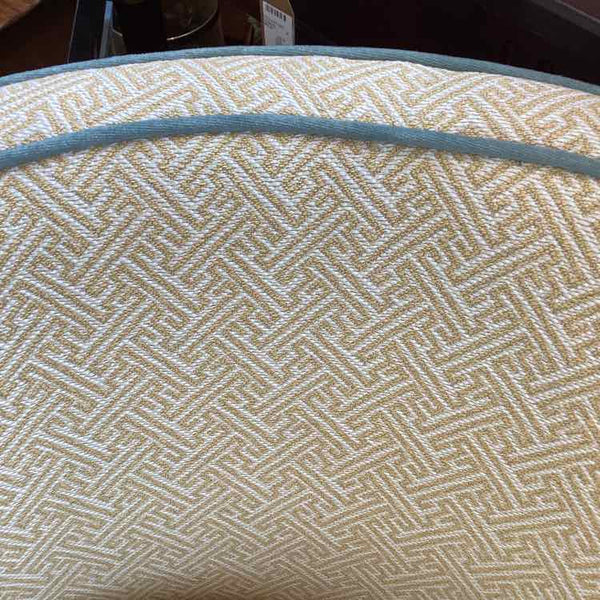Calico Corner Greek Key Yellow Swivel Chair