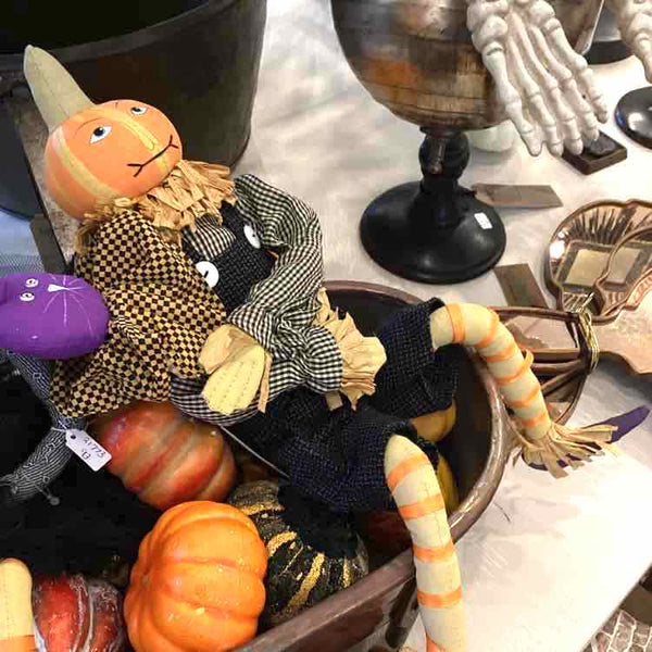 Cloth Pumpkin Boy With Cat