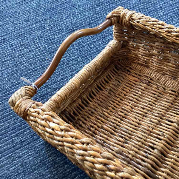 Rectangular Basket with Wooden Handles